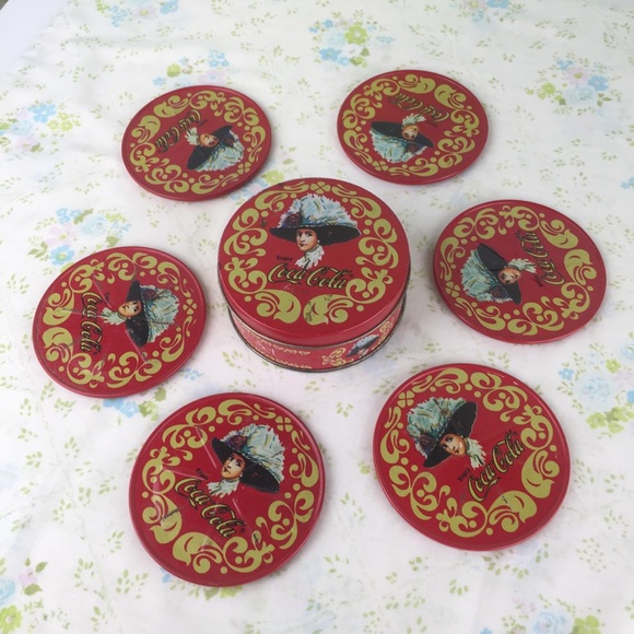 Coca Cola Other - Vintage Tin Coca Cola Coaster Set